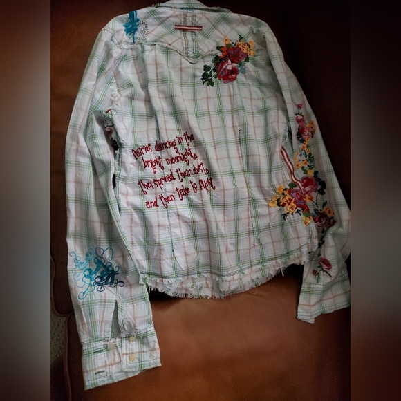 SOLD Johnny Was 3J Workshop "Fairies" Shirt Euc M Medium - Picture 9 of 10